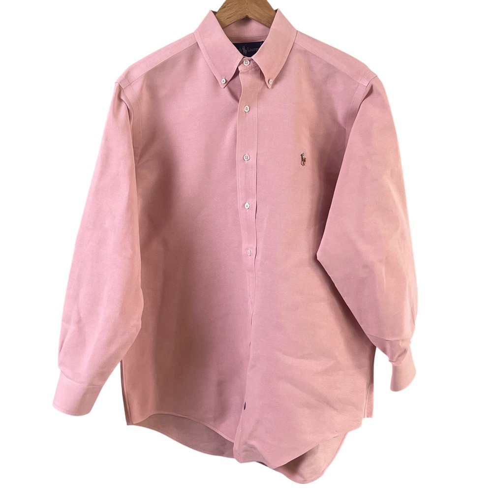 Ralph Lauren Coral Oxford Long Sleeve‎ Button Down 16-34 Shirt Preppy Men's